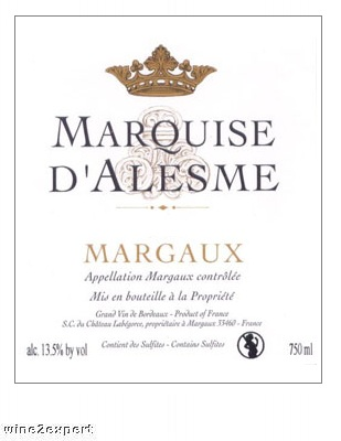 Chateau Marquis d'Alesme  Margaux Grand Cru Classe 2018